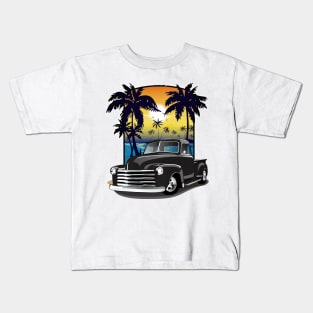 1948 Black Chevy Pickup Truck California Beachin Kids T-Shirt